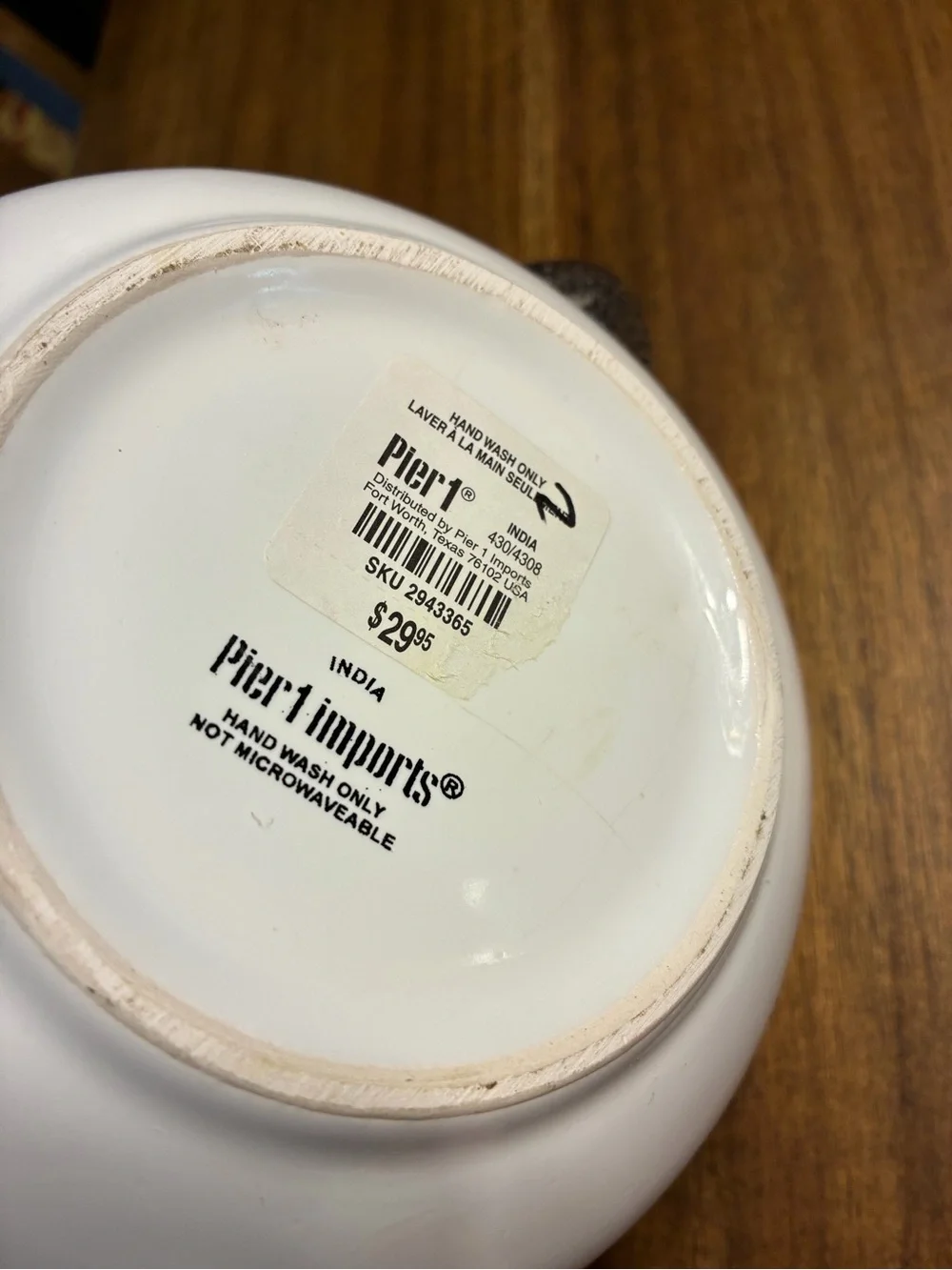 Vintage Pier 1 Ceramic Turkey Serving Bowl with Silver-Tone Accents